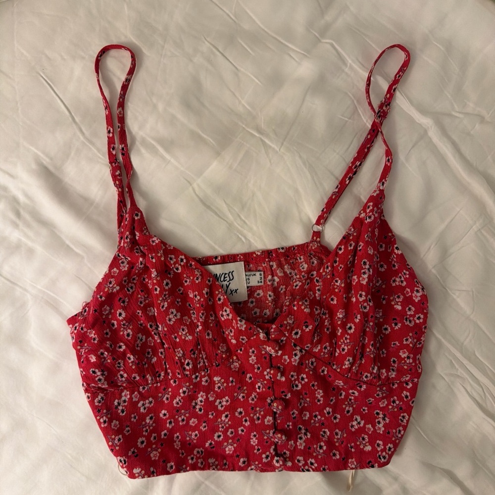 Floral Red Women's Top